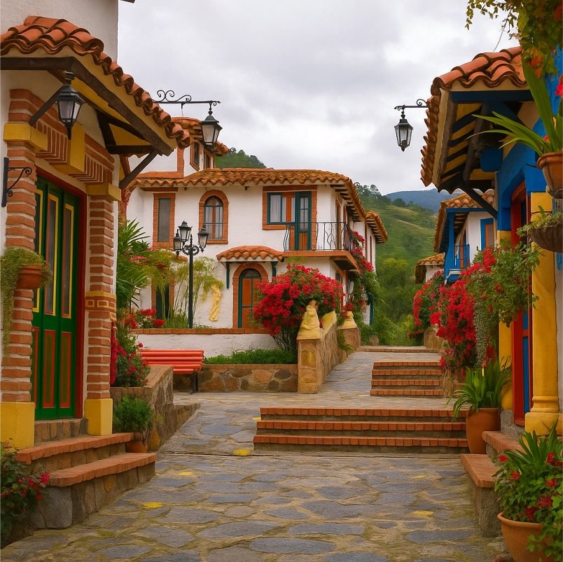 Vista panorámica del Pueblito Boyacense en Duitama